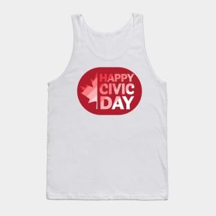 Happy Civic Day design with maple leaf Tank Top